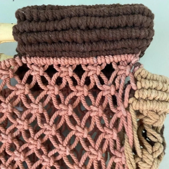 Free  People Brown  Macreme Bamboo Handle Bag - Picture 4 of 6